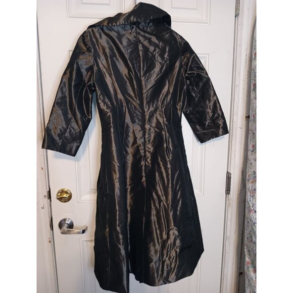 Rickie Freeman Terri Jon Taffeta Dress Sz 6 Metallic Brown - Picture 7 of 12